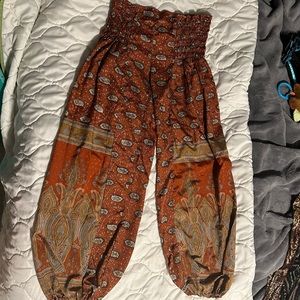 Orange Hippie Harem Pants